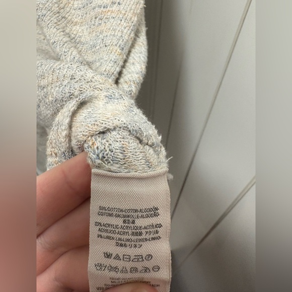 Free People Beige Heathered V-Neck Cardigan Sweater - Picture 4 of 7